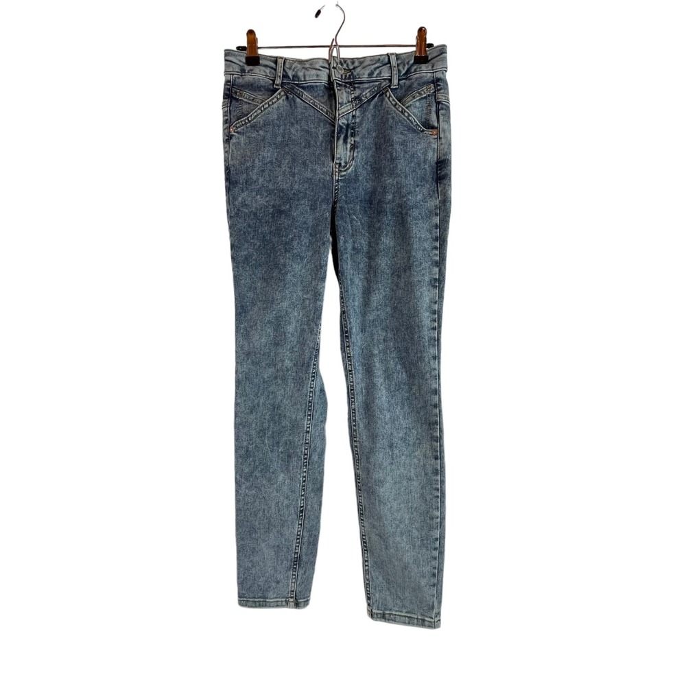 We The Free People High Rise Slim Jeans Sz 30 Womens Stretchy Acid Stone Wash